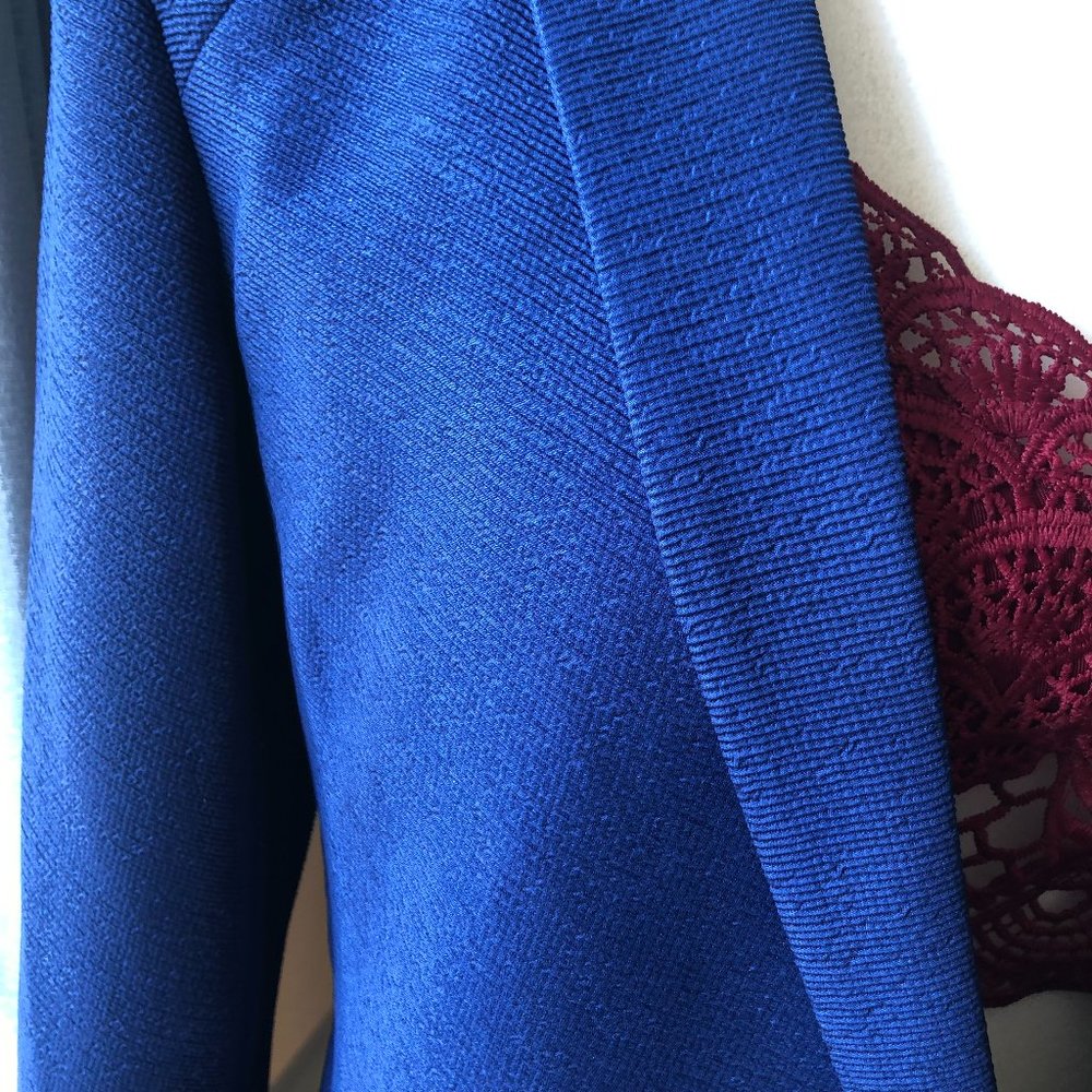 Paperwhite Collection Textured Blue Blazer Jacket Size 10 - Picture 3 of 6